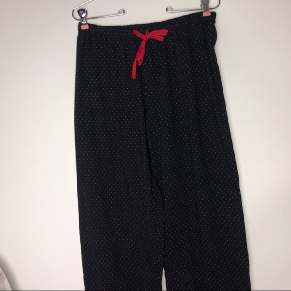 Hue‎ Pajama Pants Black w/Red Dots Women's Small